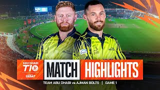 2024 Abu Dhabi T10 I Match 1 Highlights Team Abu Dhabi vs Ajman Bolts  Season 8 [upl. by Elleon]