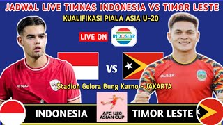 Jadwal live timnas Indonesia vs Timor Leste hari ini  KUALIFIKASI PIALA ASIA U20 [upl. by Coyle]