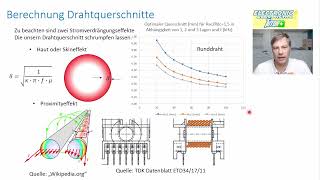 Trafoauslegung 3–SkinProximityEffekt–Drahtquerschnitt – EintaktDurchflusswandler 8  Video 028 [upl. by Bob]