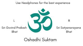 Oshadhi Suktam  Sacred Vedic Chant  Audio Production by Sri K Suresh [upl. by Ettevi]