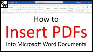 How to Insert PDFs into Microsoft Word Documents PC amp Mac [upl. by Grishilda]