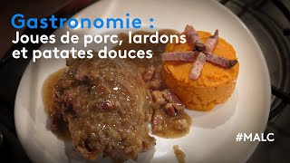 Gastronomie  joues de porc lardons et patates douces [upl. by Ecnar]