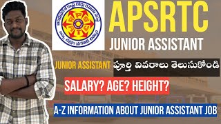 APSRTC Junior assistant job syllabus పూర్తి వివరాలు తెలుసుకోండి  APSRTC JOBS [upl. by Dylan]