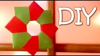 DIY Christmas Ornament  Paper Wreath 8unit modular origami [upl. by Anaiq]