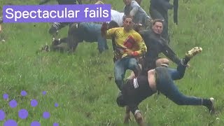 Gloucestershire Cheese Rolling  Worst Falls 2018 [upl. by Oiramat]