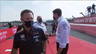 Toto Congratulating and Talking to Dr Helmut Marko  Max Verstappen Won British GP 2020 [upl. by Letsirc2]