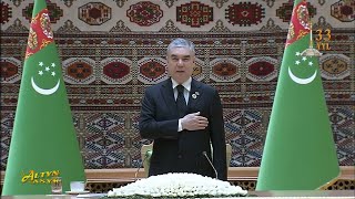 Turkmenistan National Anthem  Halk Mashlahatys Meeting Opening [upl. by Ronn345]