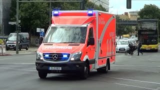 Berlin fire department ambulance responding  Berlin BF RTW FW Linienstr Mitte GER  962016 [upl. by Azeria618]