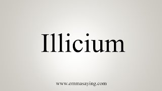 How To Say Illicium [upl. by Aynav466]