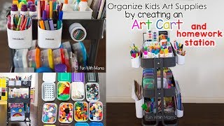 Art Cart Using Ikea Raskog Cart Organization  DIY Homework Station  kids playroom tour [upl. by Niltiac]