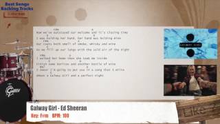 🥁 Galway Girl  Ed Sheeran Drums Backing Track with chords and lyrics [upl. by Ahsotan]