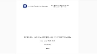 Evaluare Nationala 2021  Testul 1  Teste antrenament  Clasa a 8a [upl. by Papagena4]