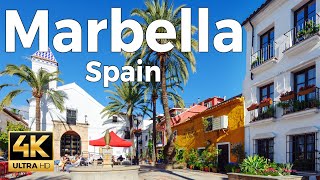 Marbella Spain Walking Tour 4k Ultra HD 60 fps  With Captions [upl. by Feeley]