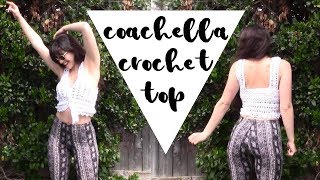 Coachella Crochet Top Tutorial  Free Pattern [upl. by Hemphill]