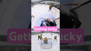 GETTING LUCKY AFTER LOSING THE PUCK hockey goprohockey nhl shorts pov goalie gopro sports [upl. by Jodoin772]