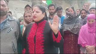 DDC Chairperson Pooja Thakur reach out to people protesting at Kwar demanding jobs in power project [upl. by Ahsennek]