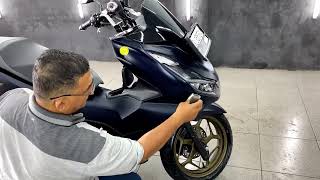 NANO CERAMIC COATING MOTOR HONDA NEW PCX 160 cc WARNA BIRU DOFF YANG SANGAT ELEGAN DAN SUPER MEWAH [upl. by Nyluqcaj]