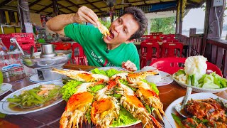 Thailand Seafood  GIANT RIVER PRAWNS 🦐 Best Thai Food in Ayutthaya [upl. by Wasson]