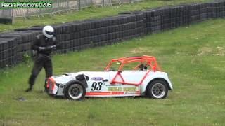 Big Caterham Crash Mallory Park CTCRC 2352015 [upl. by Nysa]