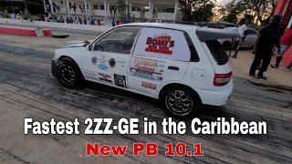 New PB for the 2ZZGE Turbocharged Toyota Starlet  Fastest 2ZZGE in the Caribbean  Track Day [upl. by Suu700]