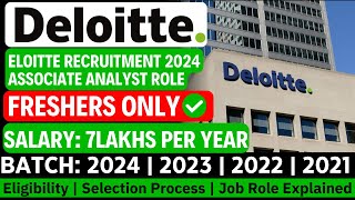 Deloitte Recruitment 2024  Deloitte OFF Campus Drive For 2024  2023 Batch Hiring  Analyst [upl. by Dareg858]