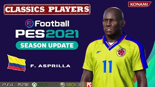 F ASPRILLA facestats Classics Players How to create in PES 2021 [upl. by Ellehc]