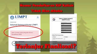 Tidak dapat Membuka Pengisian data Nomor Pendaftaran Kip Kuliah diakun ltmpt [upl. by Idnew]