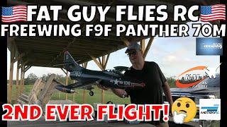 FREEWING 70MM F9F5 PANTHER 2ND BETTER FLIGHT by FGFRC aviation rc [upl. by Arykahs242]