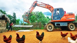 Concrete Column Casting Technique Building New Chicken House For Raise Many Chicken [upl. by Leanora]