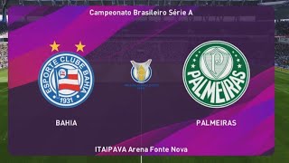 BAHIA x PALMEIRAS  BRASILEIRÃO BETANO 2024  PES 2020 [upl. by Nnylannej]