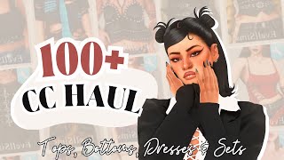 SIMS 4  2024 CC HAUL Tops Bottoms Dresses amp Sets  CC LINKS in Description ✨ [upl. by Enitsirk]