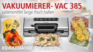 ROMMELSBACHER Vakuumierer 🧀🥩 Lebensmittel lange frisch halten ​🐟 VAC 385 [upl. by Timoteo287]