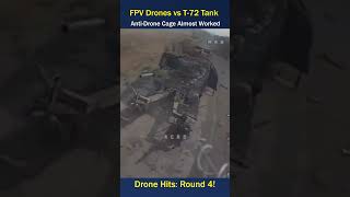 T72 Tank Takes Four Drone Hits Before Going Down [upl. by Hevak]