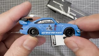 Unboxing Mini Station 164 Porsche 911 964 RWB Hideyoshi Blue with Akira Nakai Figure [upl. by Bravar]