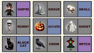 Toddler Halloween Flashcards  Kids Flashcards  Learning English  Kids Vocabulary [upl. by Hasile782]