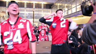 ATLANTA FALCONS FANS REACT DURING SUPER BOWL LI IN DOWNTOWN ATLANTA THE THRILL AND THE AGONY [upl. by Alrad270]