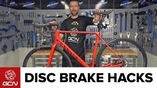 Disc Brake Hacks For Road Bikes  Road Bike Maintenance [upl. by Saalocin]