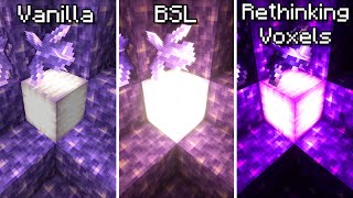 Vanilla VS BSL VS Rethinking Voxels  Best Minecraft Shader Comparison [upl. by Chessy]