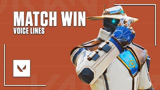 Valorant  All Match Win Voice Lines June 2024 [upl. by Lorilee593]