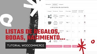 Listas de nacimiento de bodas de regalos en WooCommerce Funcionalidad adicional [upl. by Helban]