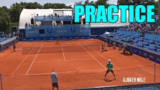 Novak Djokovic amp Alexander Zverev Practice  Belgrade 2020  1080p 60FPS [upl. by Ocirederf]