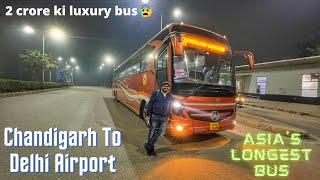 HIGHSPEED MERCEDES BENZ Bus from Chandigarh to Delhi Airport  Haryana Roadways Luxury Bus [upl. by Assed40]