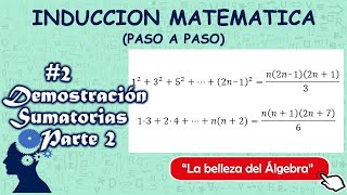 Inducción Matemática 27  Demostración Sumatorias Parte 2  Ejercicios Resueltos  PIC [upl. by Eeltrebor]