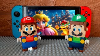 Lego Mario and Luigi enter the Nintendo Switch together to save Peach How will the result be [upl. by Morganne458]