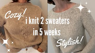 Knit Two Sweaters in 5 Weeks  Lagom Sweater Asterie Sweater Magnolia Bloom fashionover50 knit [upl. by Costin418]