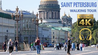 Saint Petersburg Walking Tour  Russia  4K 60fps🎧 City Walk With Real Ambient Sounds [upl. by Annatsirhc855]