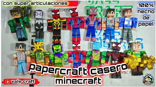 Como armar muñeco movible con 14 articulaciones versión minecraft 100 d papel papercraft tutorial [upl. by Gherardi]