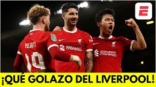 GOLAZO DEL LIVERPOOL Dominik Szoboszlai enciende ANFIELD al poner el 21 vs Leicester  Carabao Cup [upl. by Neelyaj]