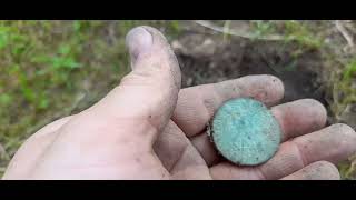 Metal detecting  green old coin 😲💰 legend nokta balkan simplex metaldetecting detektor [upl. by Aicerg865]