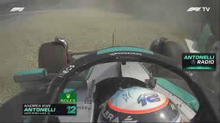 Kimi Antonelli CRASH on his F1 Debut at Monza  Onboard amp Radio [upl. by Anitahs]